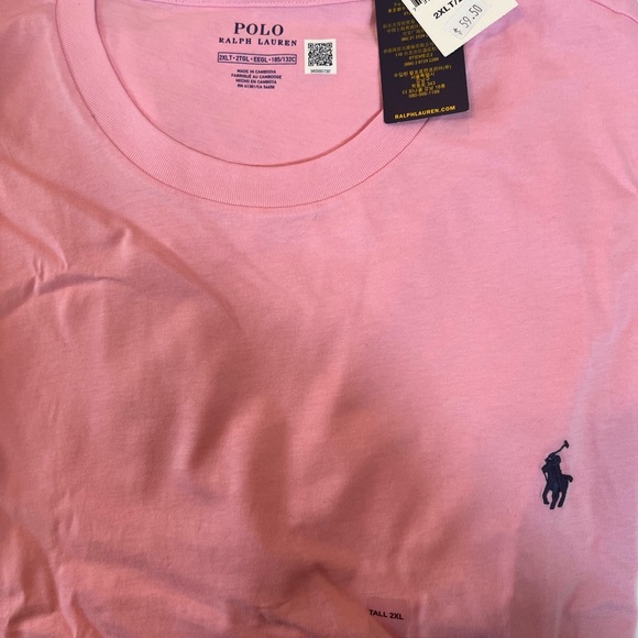 Polo by Ralph Lauren Men's Pink T-Shirt 2XLT Big & Tall New With Tags - Picture 7 of 8